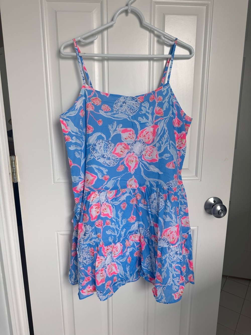 Lilly Pulitzer Blue Dress with Pink & White Floral Print